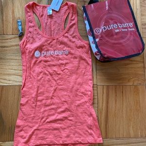 New w/ Tags Pure Barre Coral Tank Top Bag Hair Tie